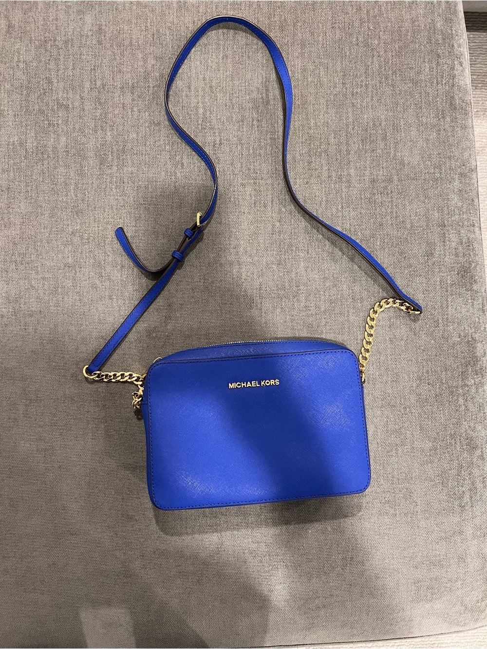 Michael Kors Electric Blue Saffiano Leather Crossbody